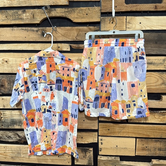 Zara 2 Piece Short/Shirt Set Fun Print Women’s Size Small - Picture 4 of 8
